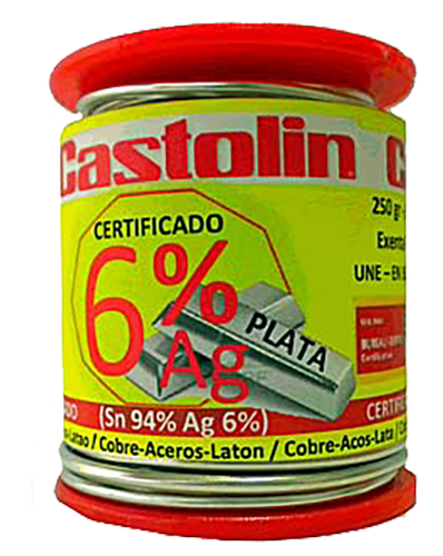 CASTOLIN 3060 RTE Bobina de 250 gramos de Sn 94% Ag 6%. Soldadura Cobre, Latón y Acero.